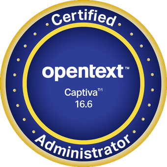 Intelligent Capture Certified Administrator badge